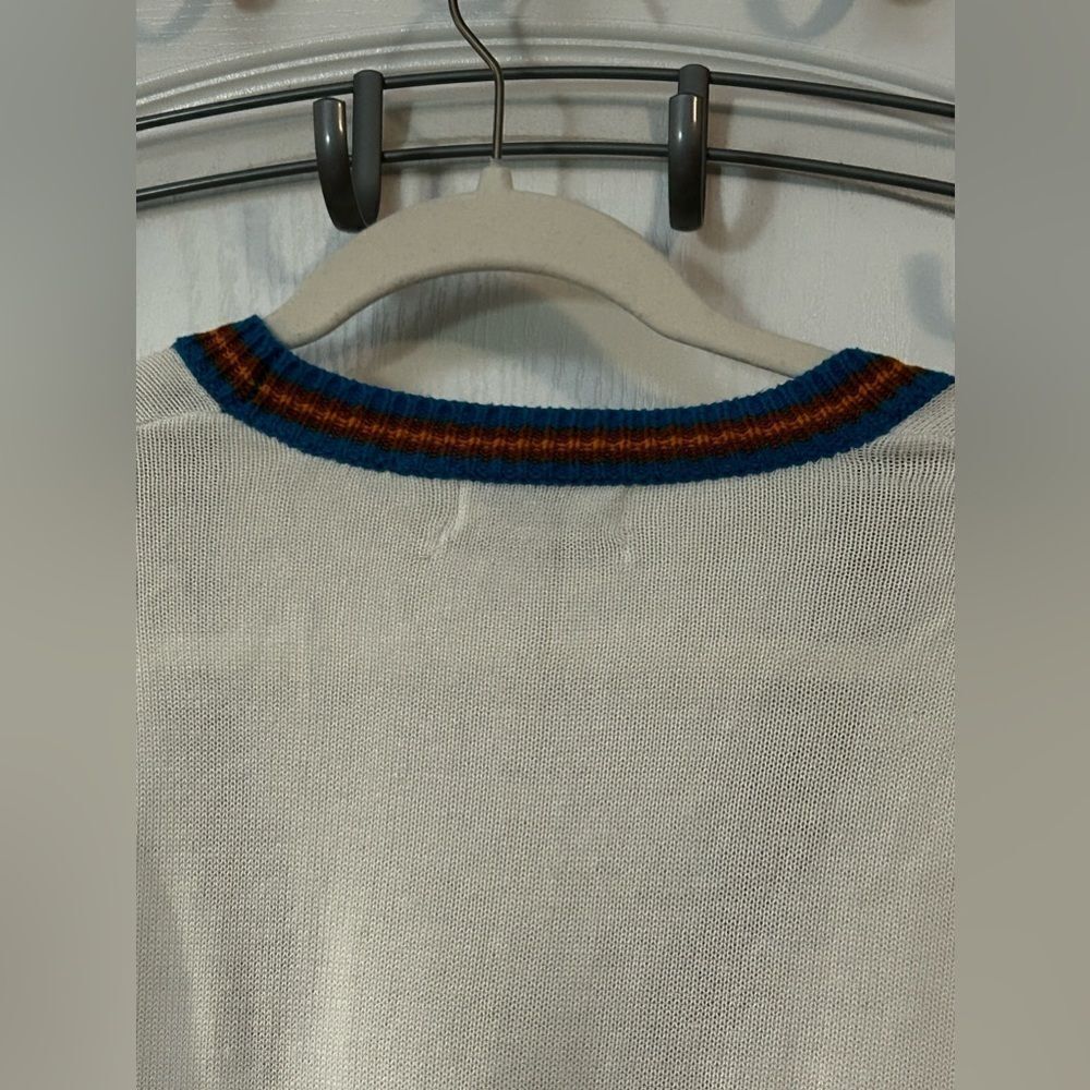 Urban outfitters‎ white contrast trim cropped sweater Small - Picture 3 of 13